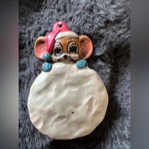 Christmas Mouse Ornament, Double Sided, Anthropomorphic, Super Cute!